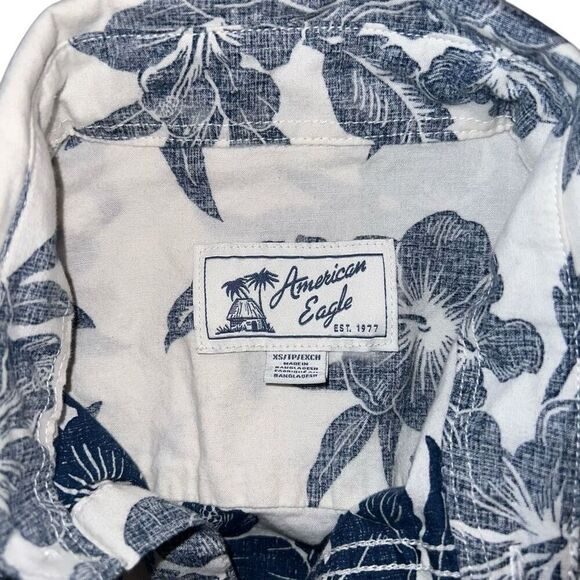 AMERICAN EAGLE Men’s Tropical Button Up Size XS - Picture 6 of 9